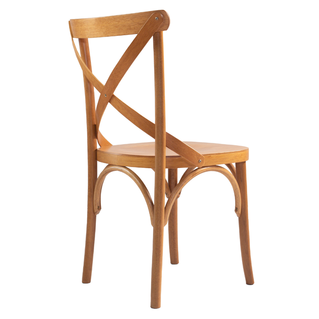 cadeira x boho cor amêndoa, visto de lado