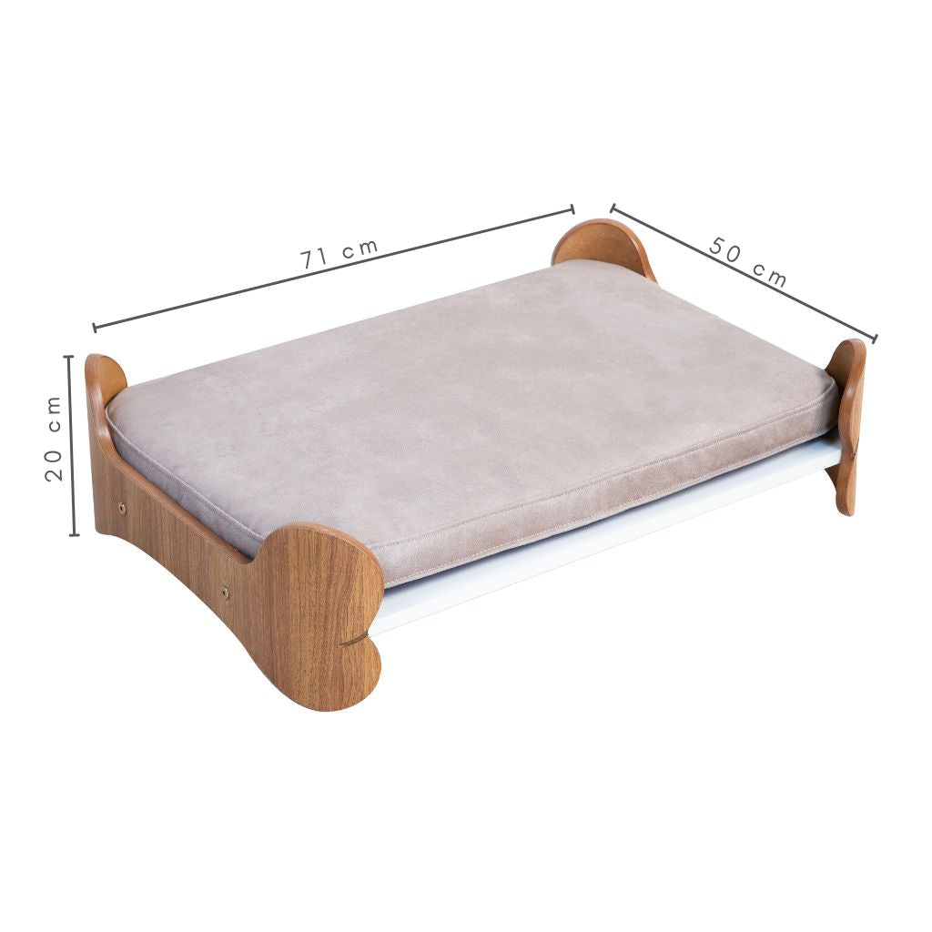 Cama Pet Pequeno porte cor Nogueira Morfeu Veludo Claro