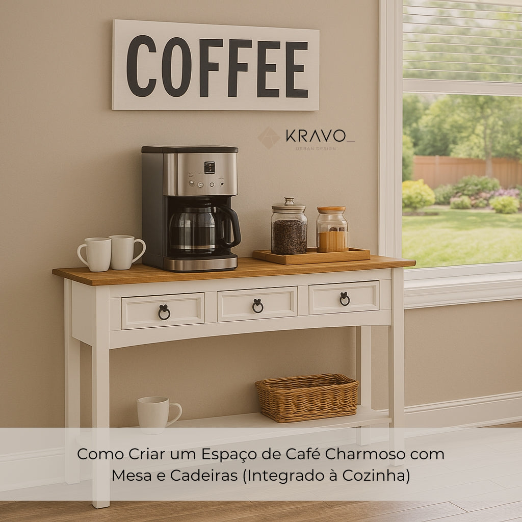 Como Criar um Espaço de Café Charmoso com Mesa e Cadeiras (Integrado à Cozinha)