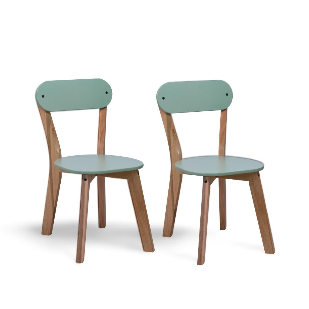 Cadeira de Madeira Lisi Cor Verde - Kit com 2