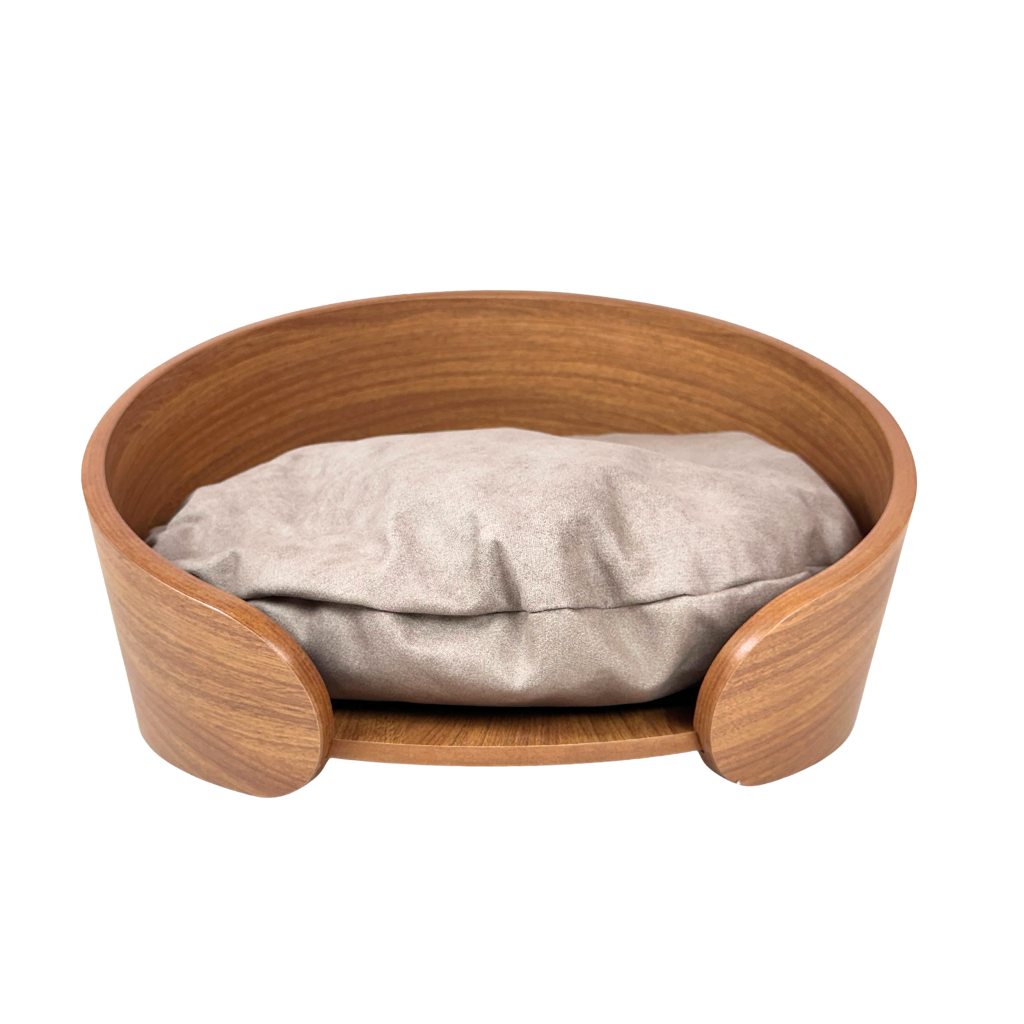 Cama Pet Pequeno Porte Cor Freijó Eros Veludo Claro