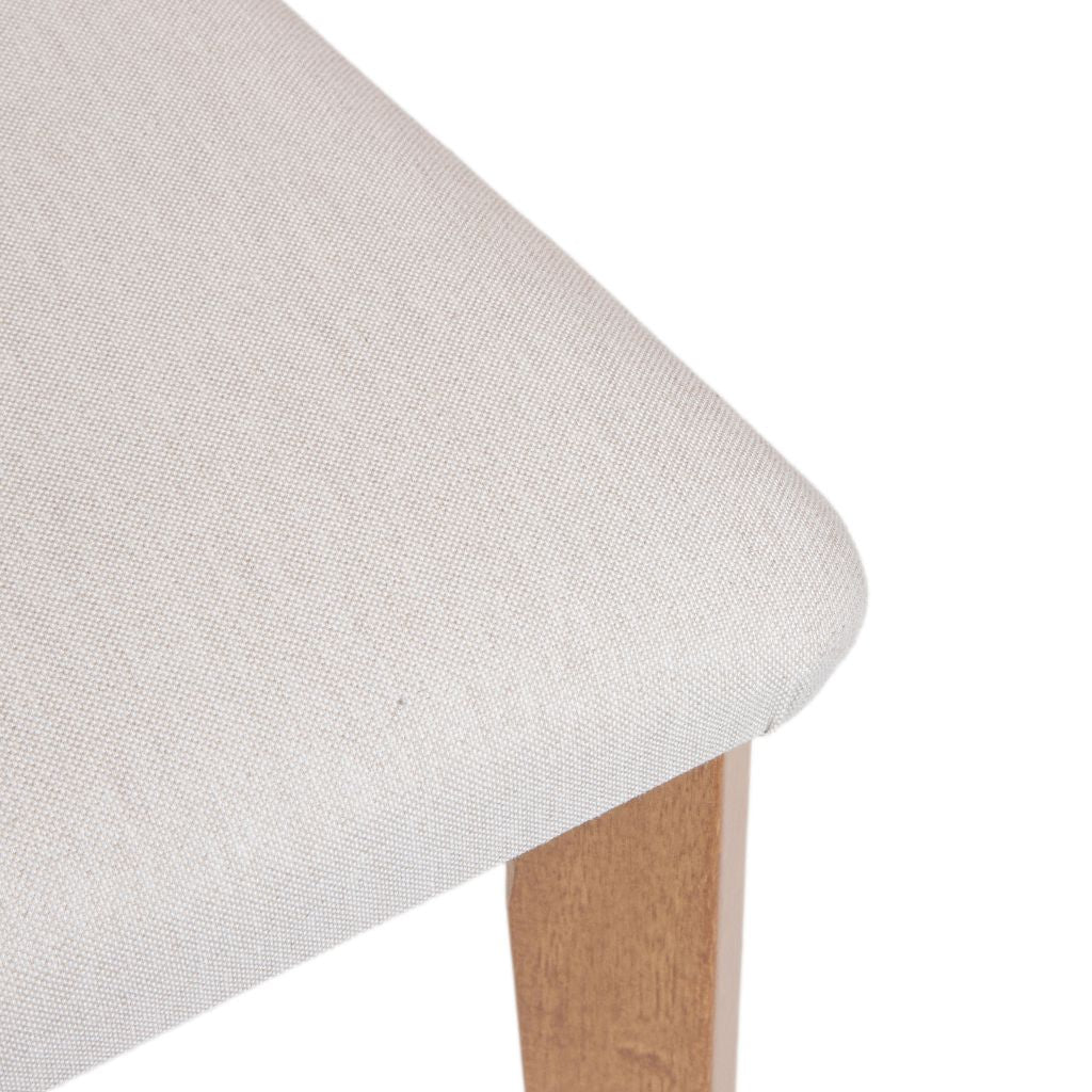 Cadeira de Madeira com Tela Natural Veneza Cor Freijó Tecido Linho Creme - Kit com 2