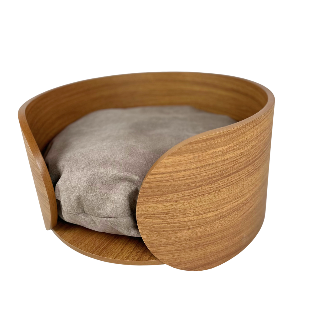 Cama Pet Pequeno Porte Cor Freijó Orfeu Veludo Claro