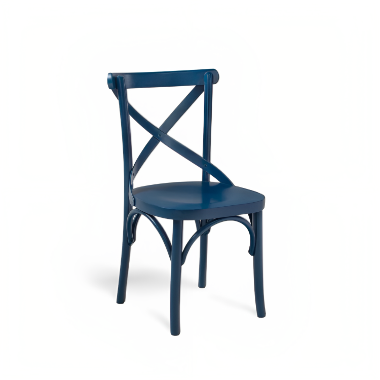 Cadeira de Madeira X Boho Cor Azul