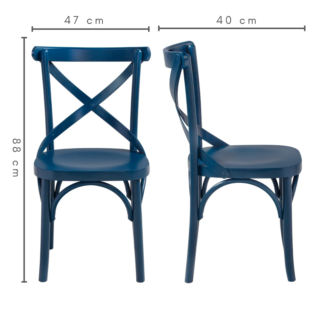 Cadeira X Boho cor Azul