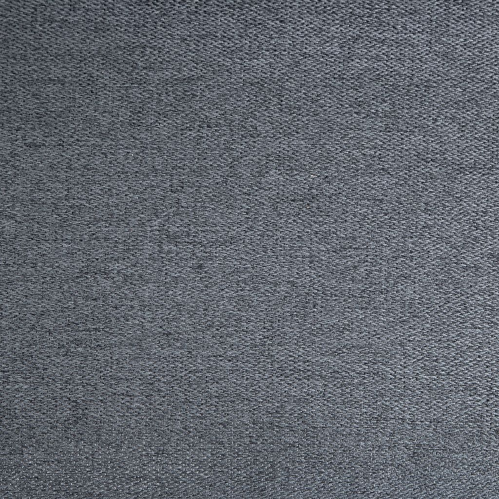 Banqueta em Madeira com Trama Natural e Estofado Silvia cor Preto Tecido Linho Escuro Baixa