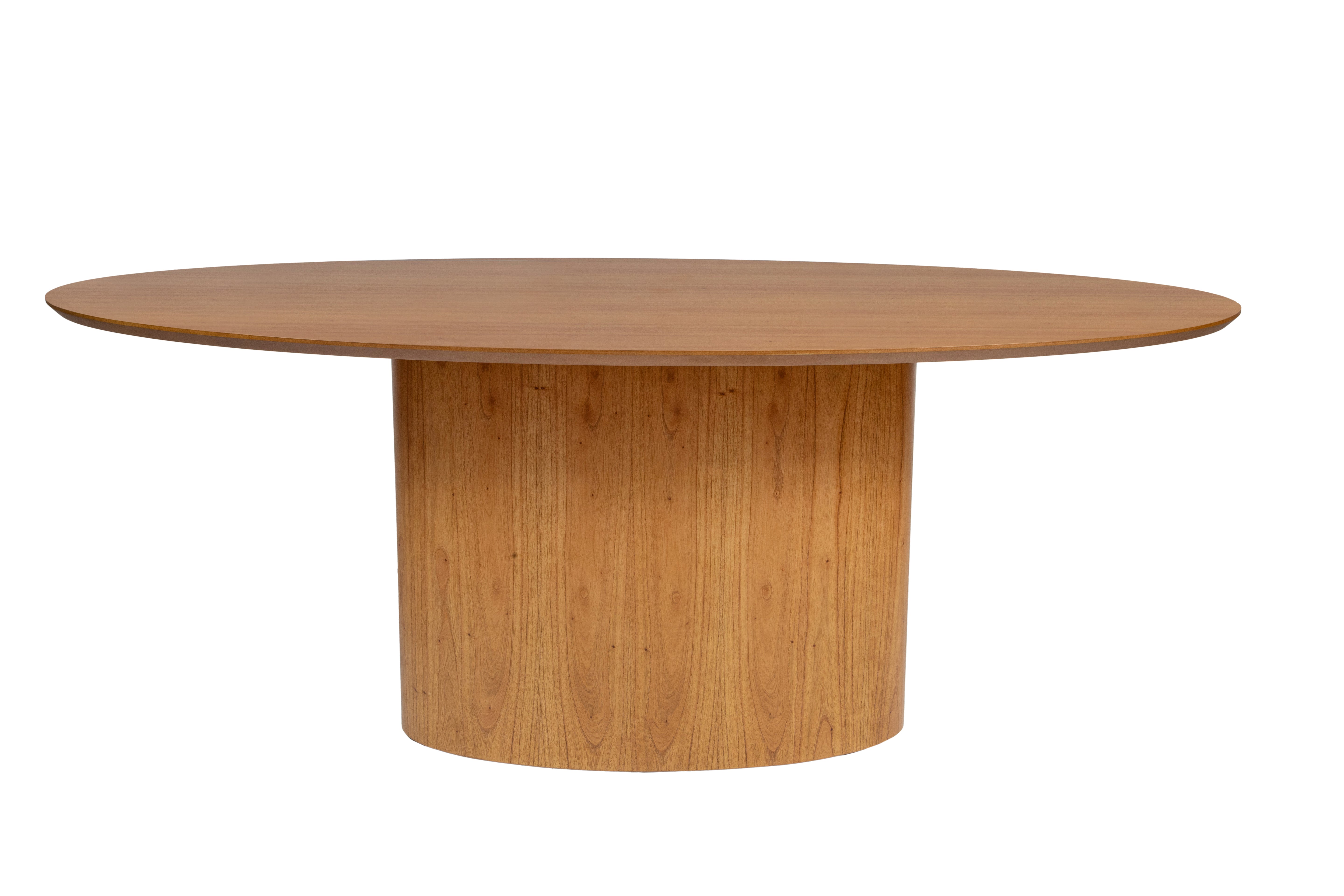 Mesa de Jantar Savana com Tampo e Base Oval 200x100 em Cinamomo + 6 Cadeiras de Jantar Paris Cor Amêndoa Tecido Bellagi