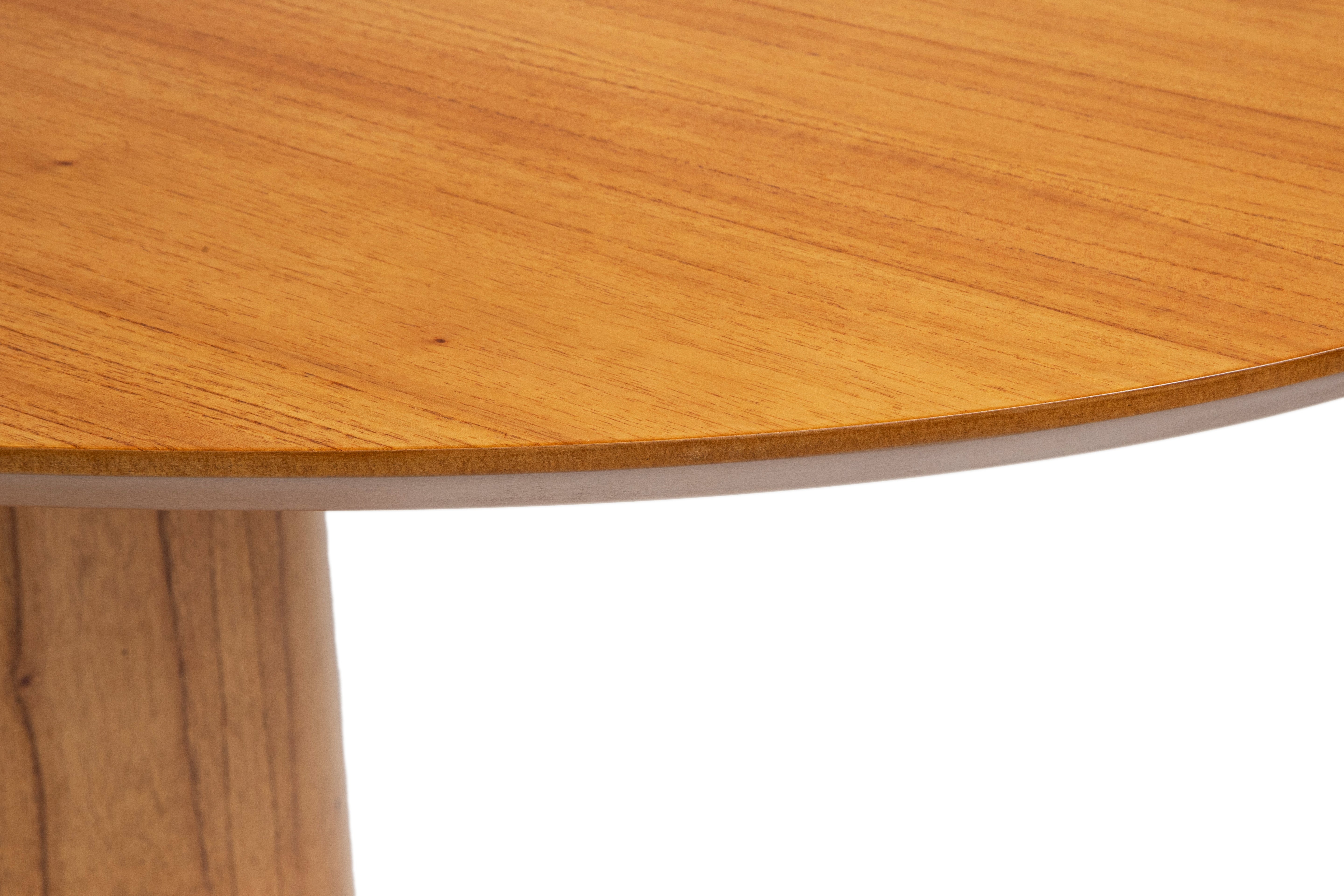 Mesa de Jantar Savana com Tampo e Base Oval 200x100 em Cinamomo + 6 Cadeiras de Jantar Paris Cor Amêndoa Tecido Bellagi