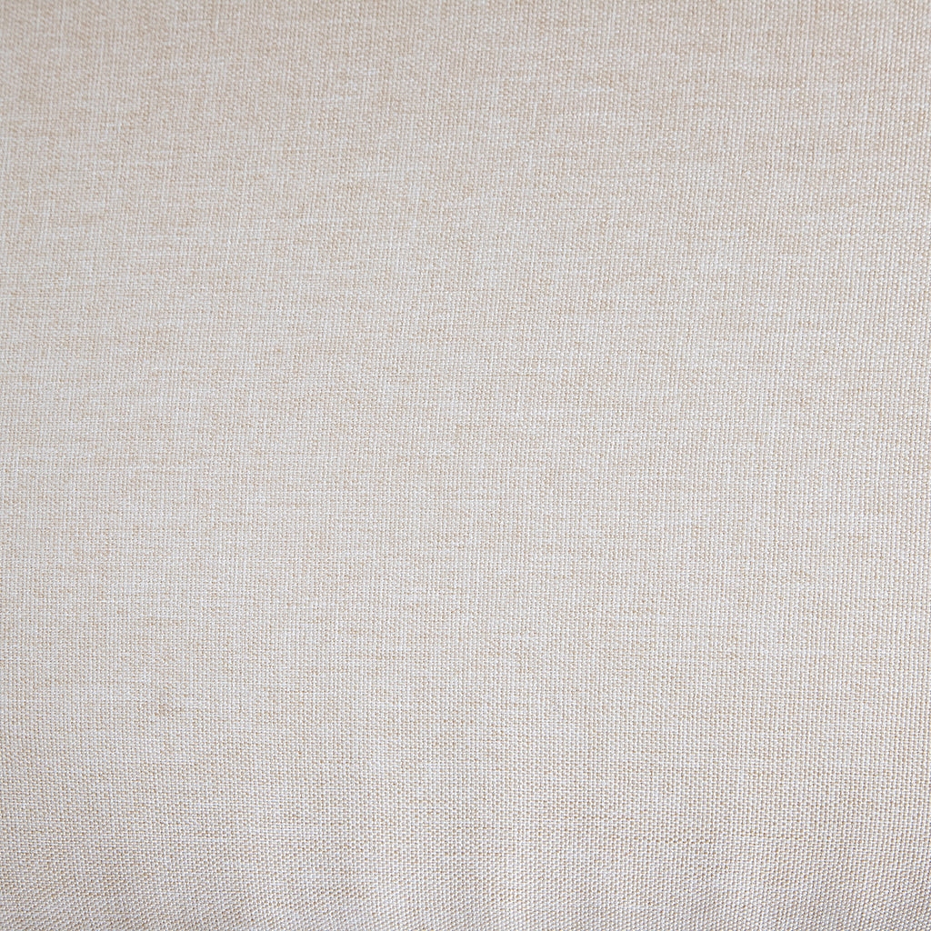 Banqueta em Madeira com Trama Natural e Estofado Silvia cor Amêndoa Tecido Linho Creme