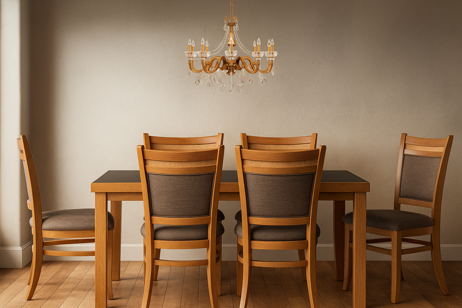 Cadeira de Jantar Tammy Cor Amêndoa Tecido Linho Marrom Detalhe em Rattan - Kit com 2