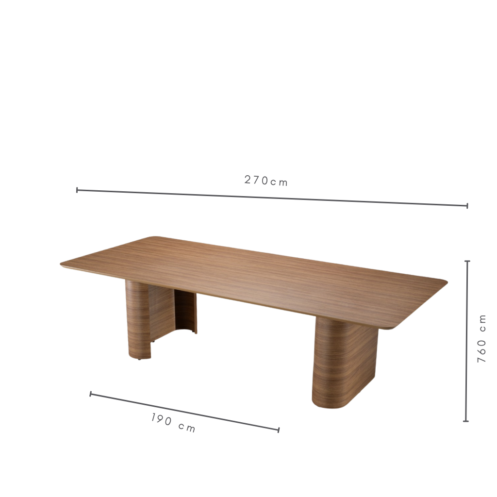 Mesa de Jantar Retangular Georgina Cor Freijó 270cm