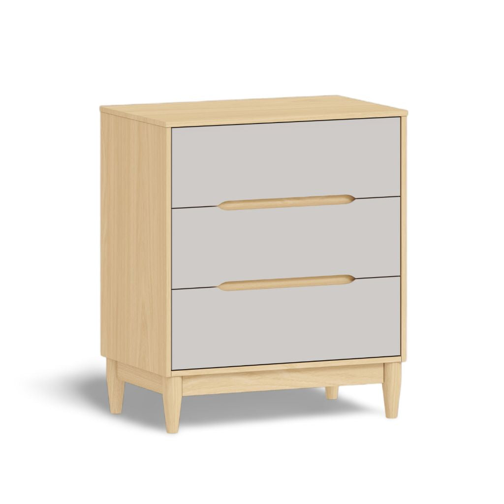 Cômoda para Quarto de Bebê 3 Gavetas Tomi Cor Cinza e Carvalho - Quater