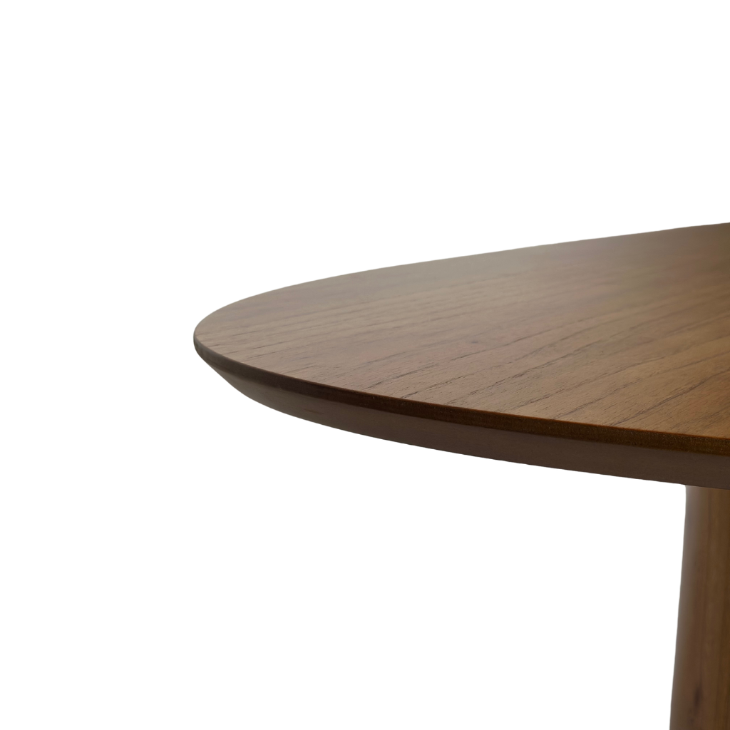 Mesa de Jantar Orgânica Luna 180x100 com Bases Cilíndricas em Cinamomo + 6 Cadeiras Florença com Tela Sextavada