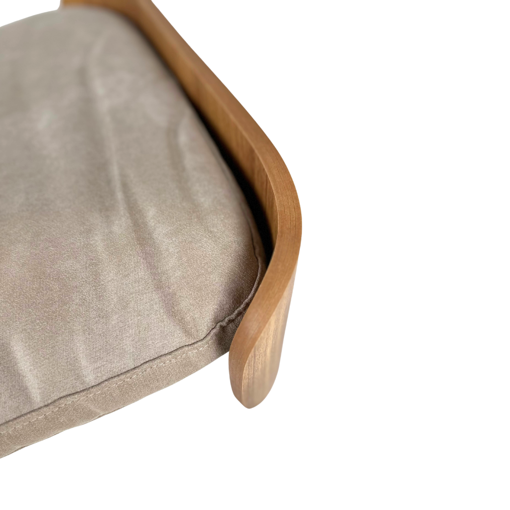 Cama Pet Médio  Porte Cor Freijó  Gaia Veludo Claro