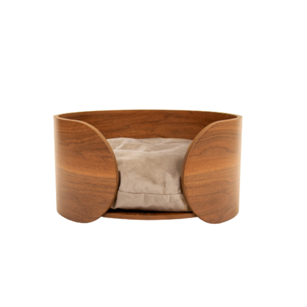 Cama Pet Pequeno Porte Cor Freijó Orfeu Veludo Claro