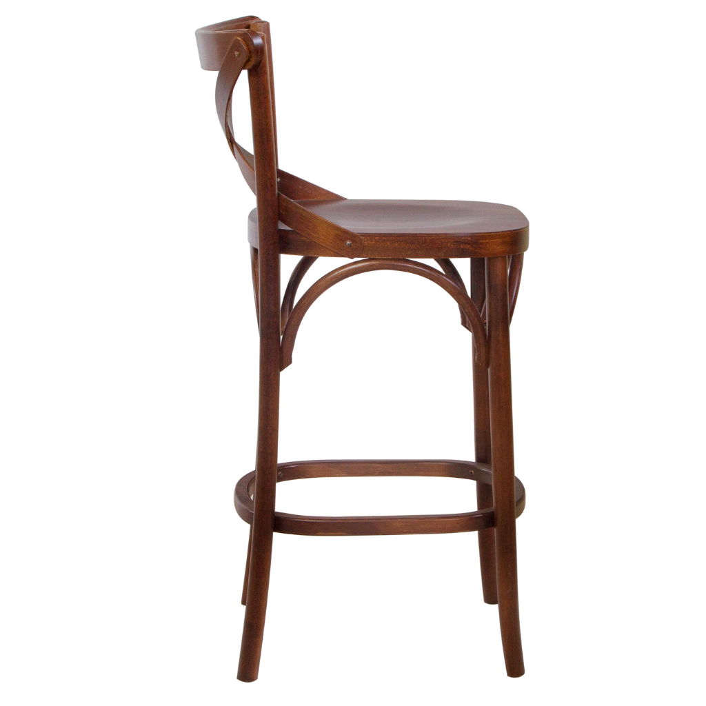 Banqueta X Boho Cor Castanho Baixa, visto de lado