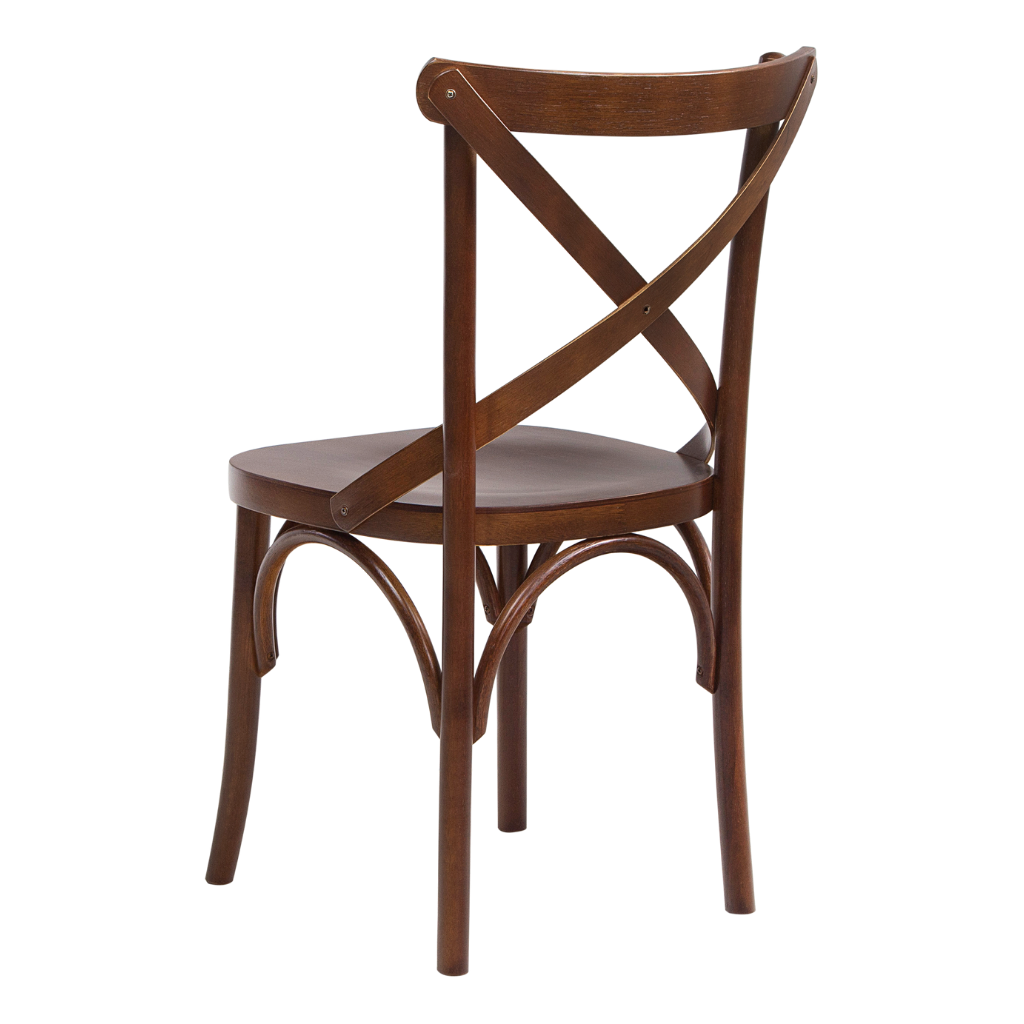 cadeira x boho cor castanho, visto de costas