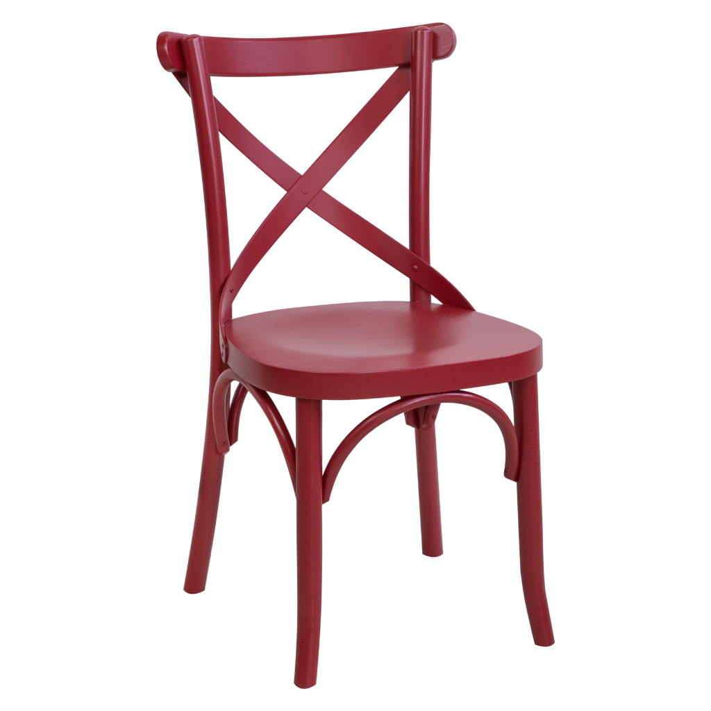 Mesa de Jantar Redonda Sarah Base Cone Amêndoa e Tampo Amêndoa 110 cm + 4 Cadeiras X Boho Cor Viva Magenta