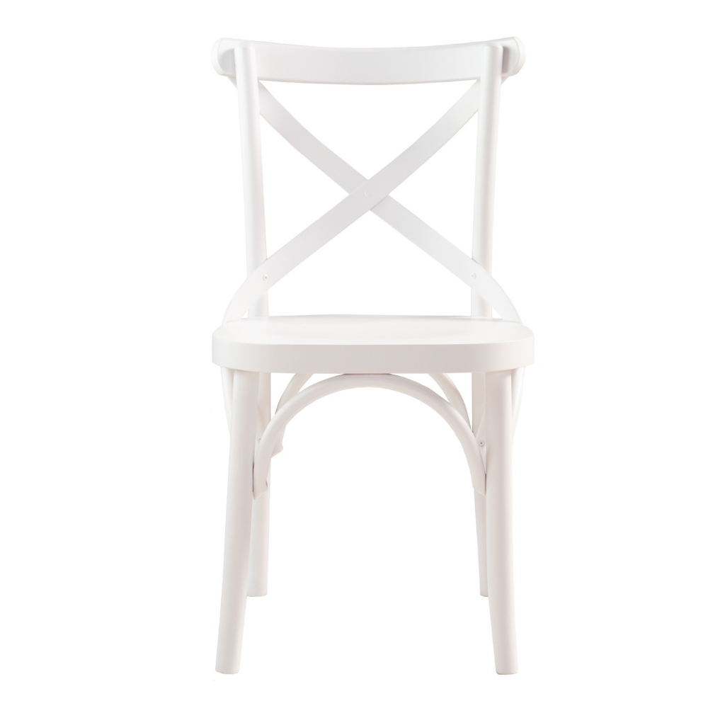 conjunto 2 cadeira x boho cor branca, visto de frente