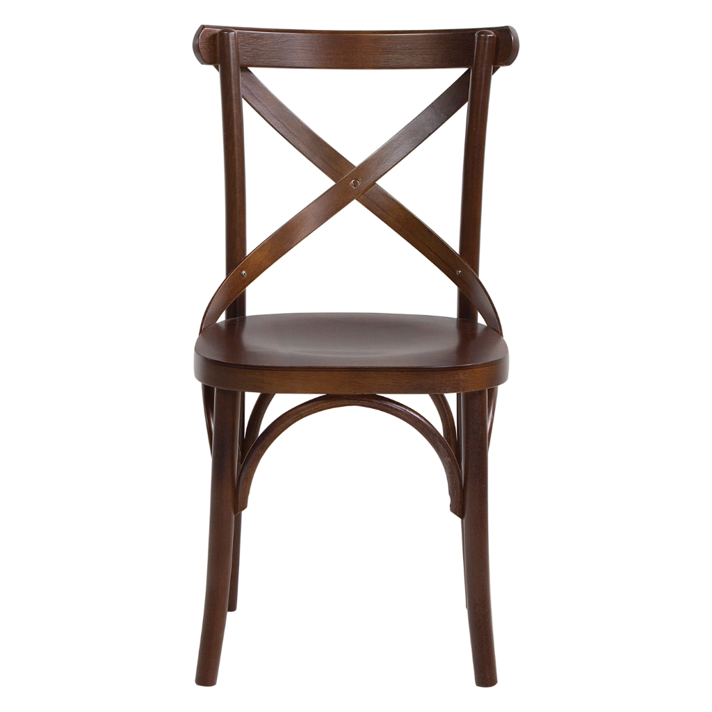 cadeira x boho cor castanho, visto de frente