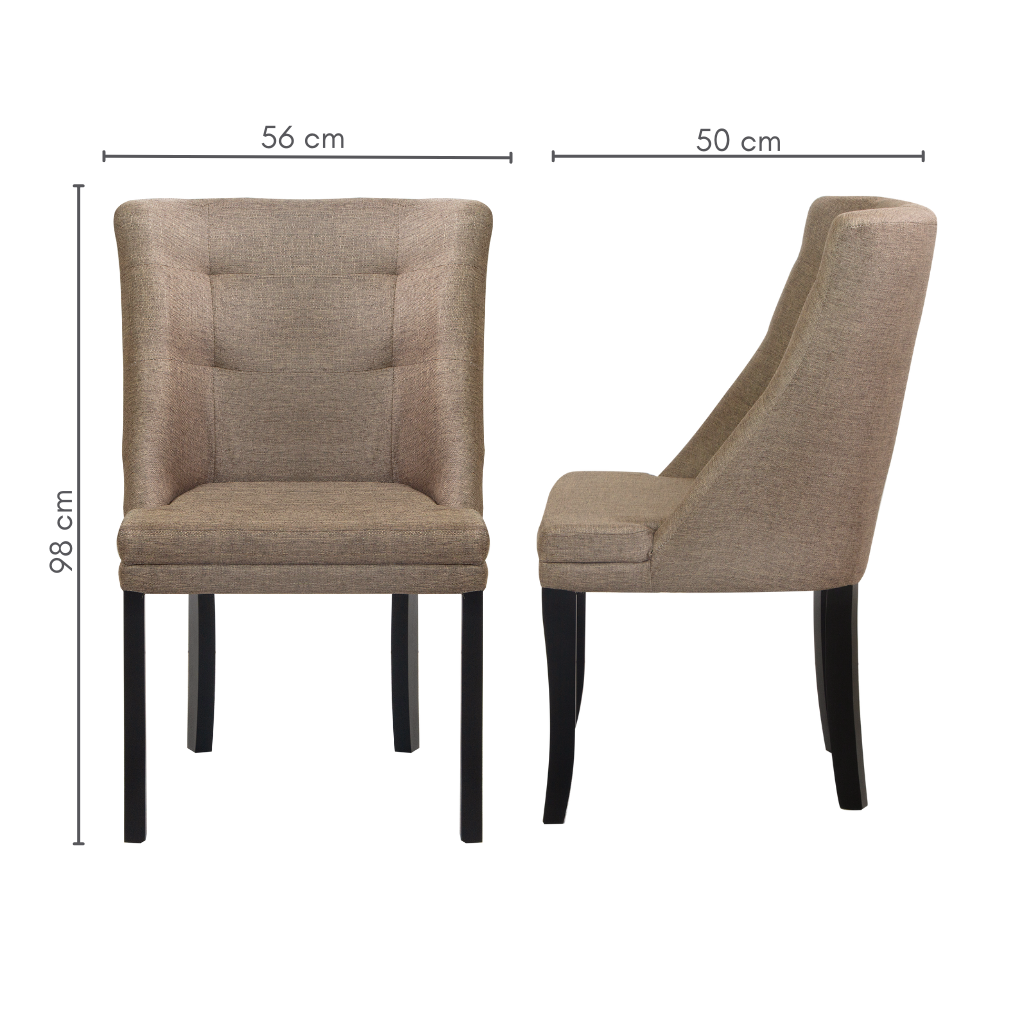 Poltrona Lira Pés Preto Fosco Tecido Linho Marrom, medidas   A=98 cm    C=56 cm   L=50 cm