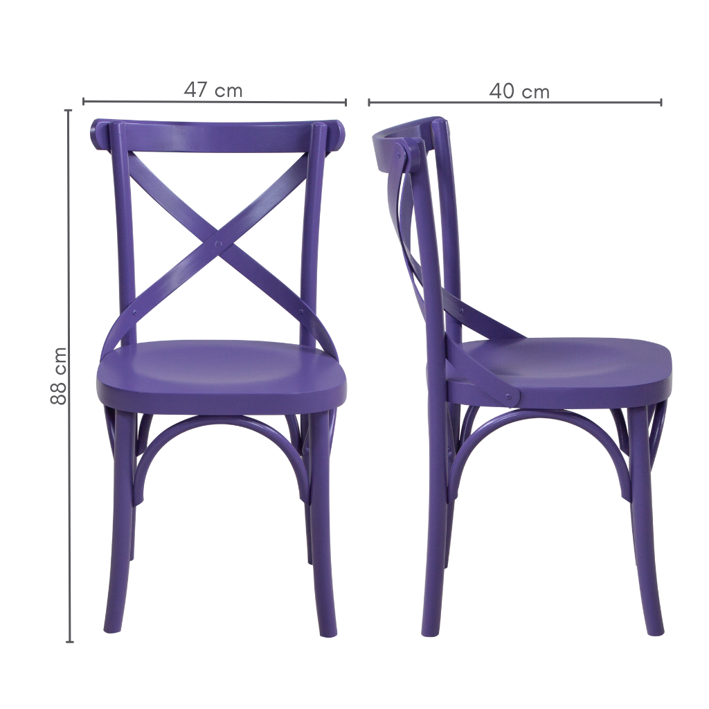 cadeira x boho cor very peri lavanda, medidas   A=88 cm    C=47 cm     L=40 cm