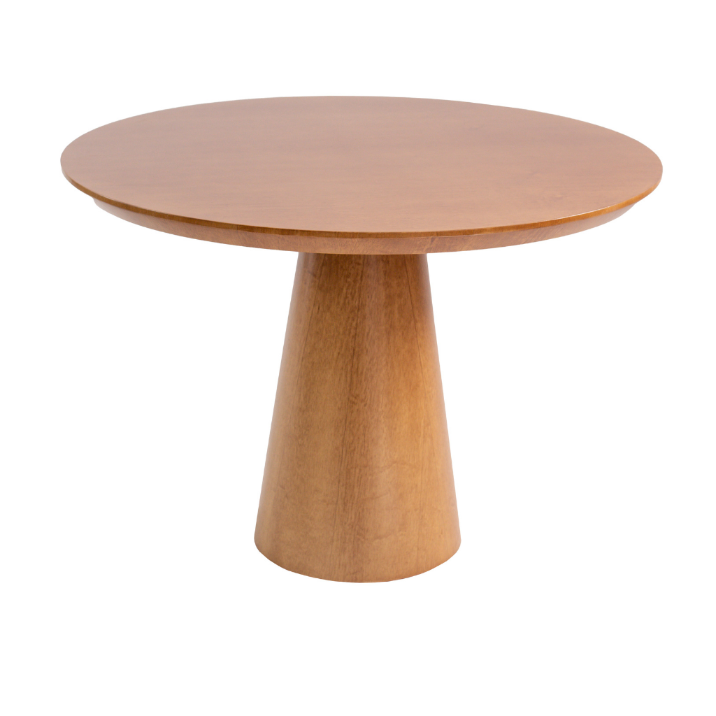 Mesa de Jantar Redonda Sarah Base Cone Amêndoa e Tampo Amêndoa 110 cm + 4 Cadeiras X Boho Cor Viva Magenta