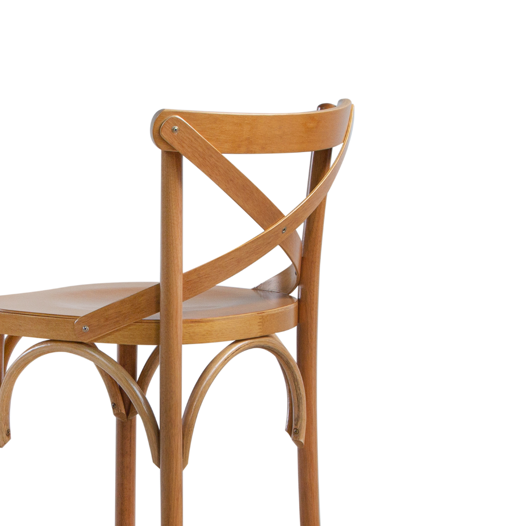 Banqueta X Boho Cor Amêndoa Baixa, visto de lado