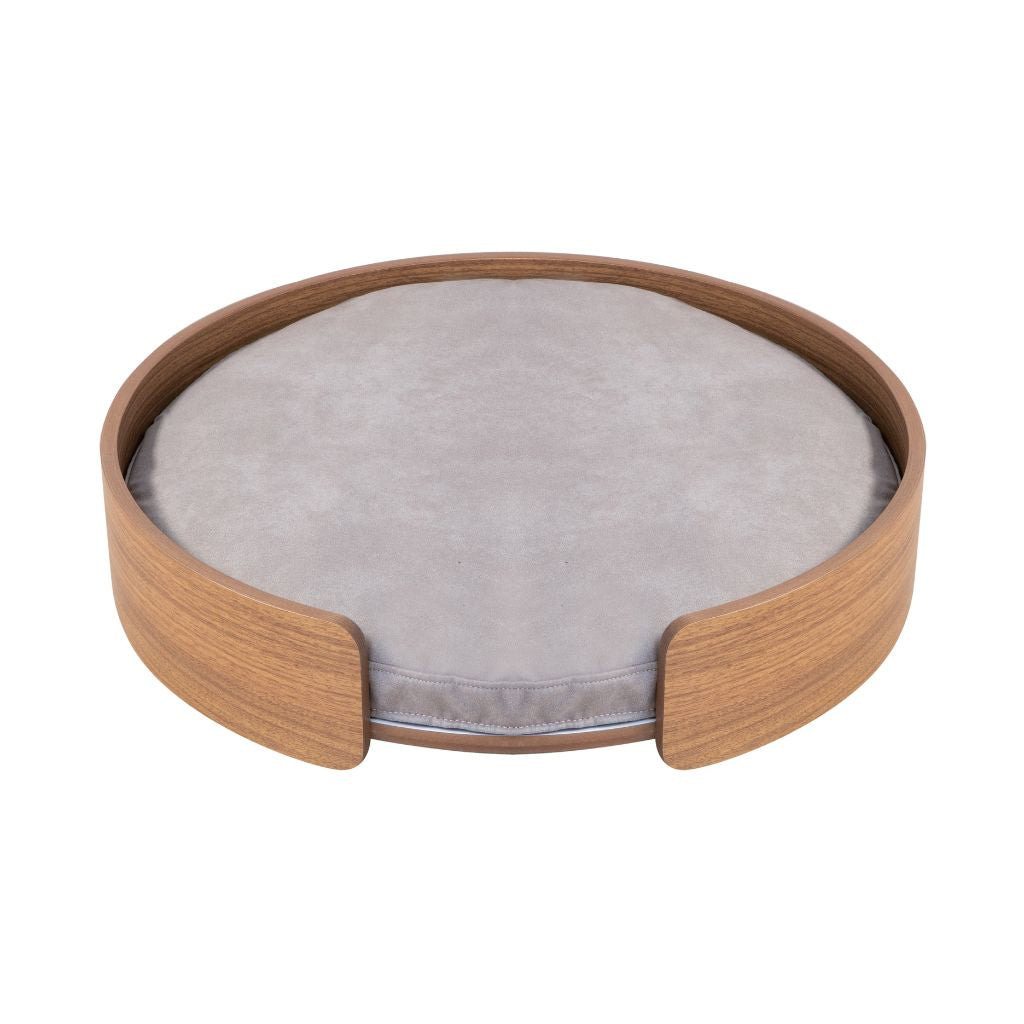 Cama Pet Pequeno Porte cor Nogueira Apolo Veludo Claro