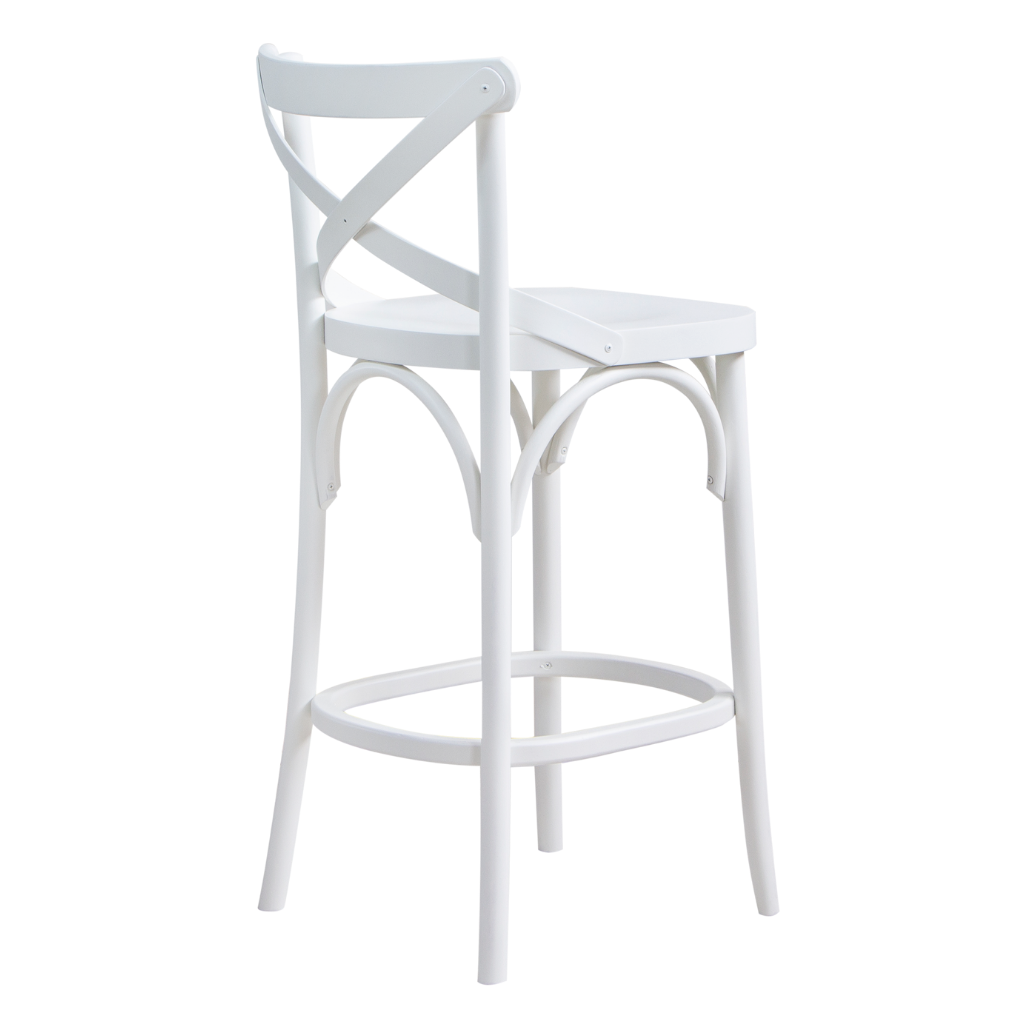 Banqueta X Boho Cor Laca Branca Fosca Baixa