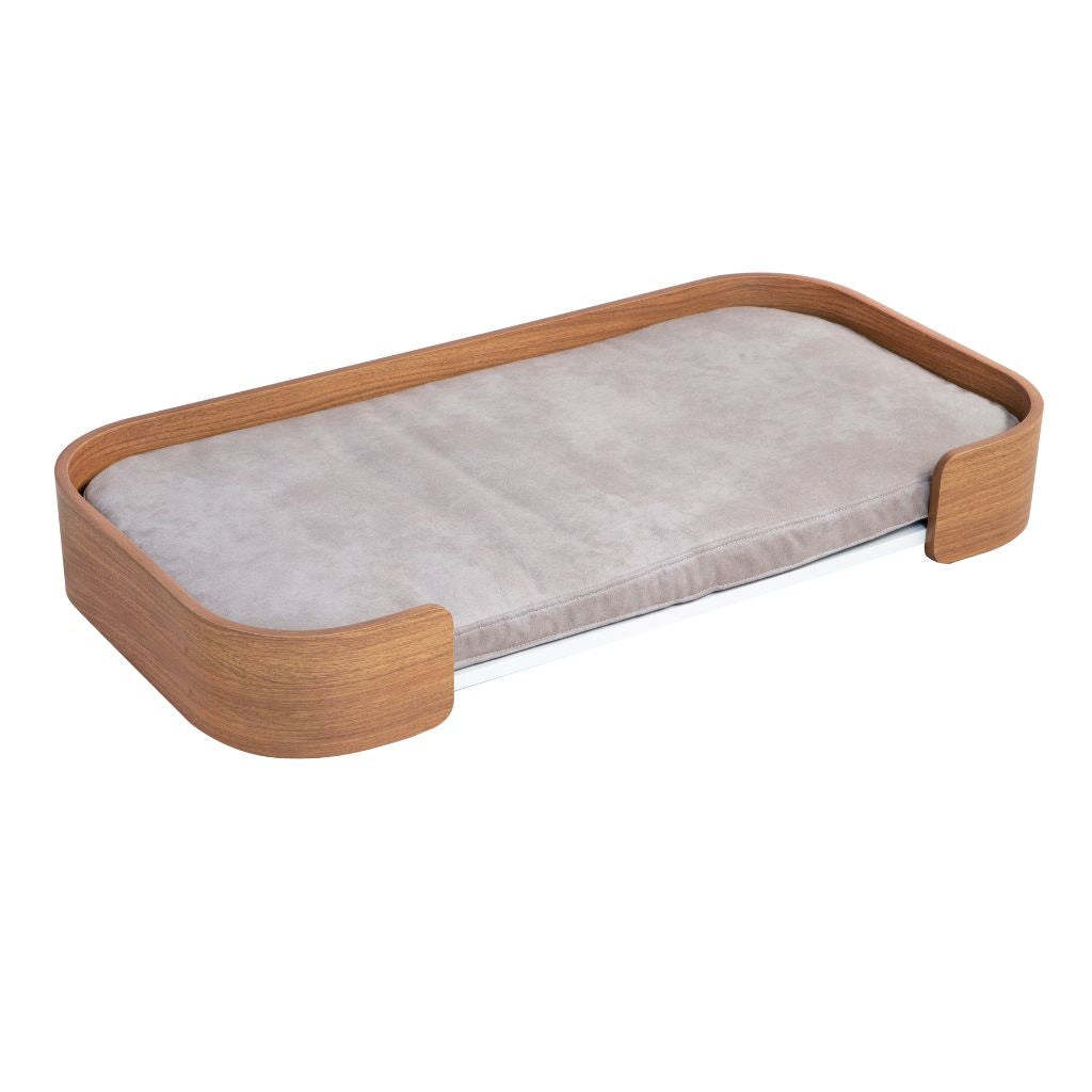 Cama Pet Médio porte cor Nogueira Orion Veludo Claro