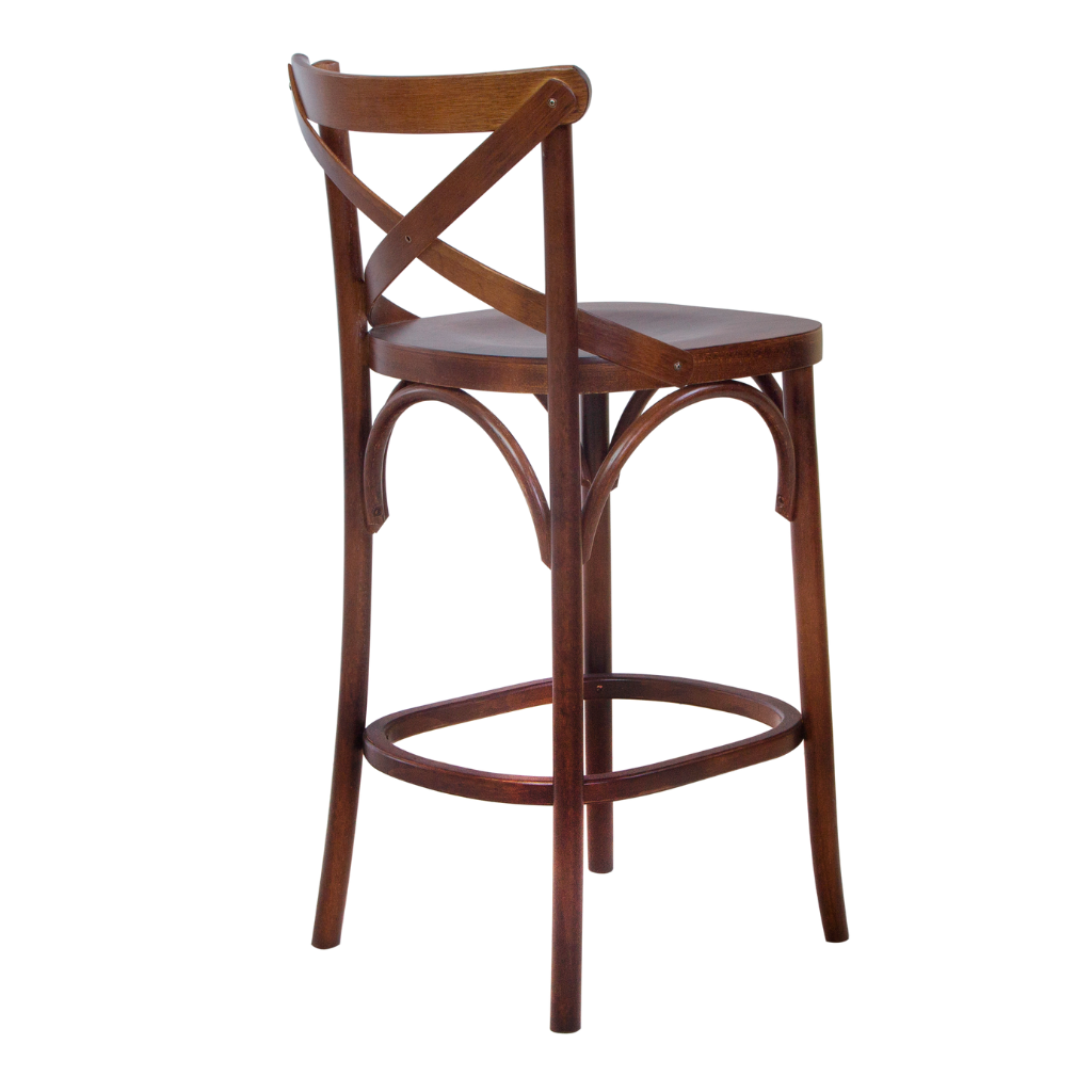 Banqueta X Boho Cor Castanho Baixa, visto de lado 