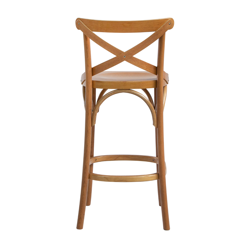 Banqueta X Boho Cor Amêndoa Baixa, visto de tras