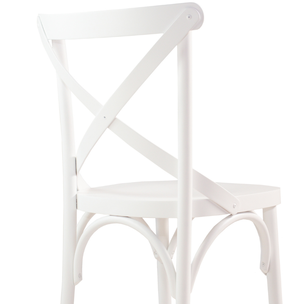 conjunto 2 cadeira x boho cor branca, visto de costas