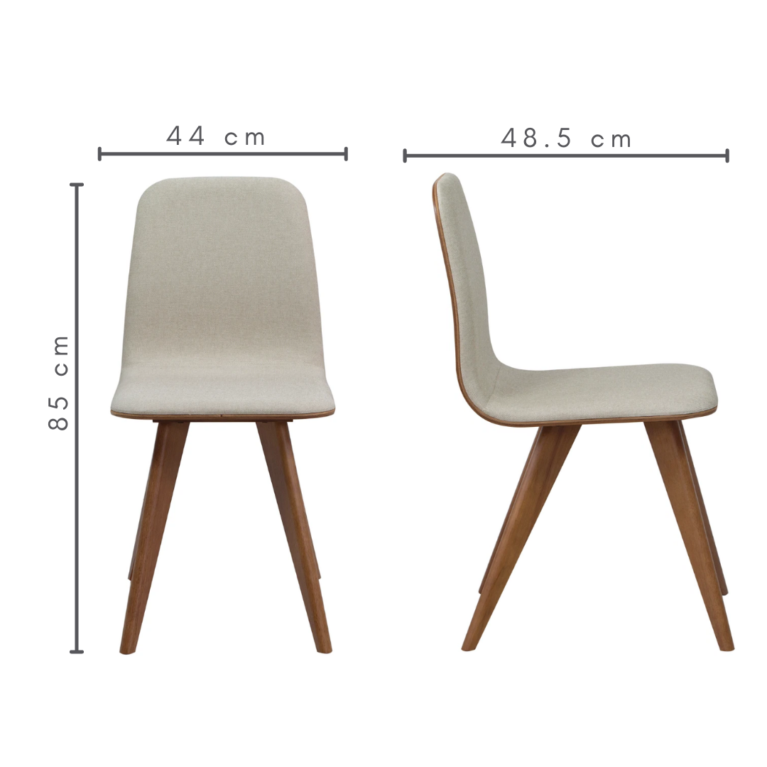 Cadeira cor freijó, tecido cotone claro, medidas   L=48 cm    C=44 cm   A=85 cm