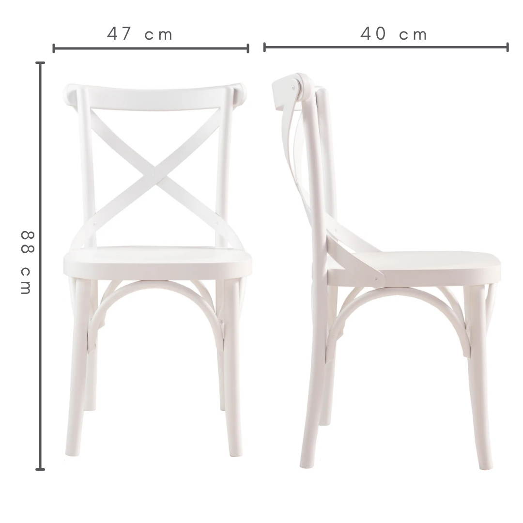 conjunto 2 cadeira x boho cor branca, medidas   A=88 cm     C=47 cm    L=40 cm
