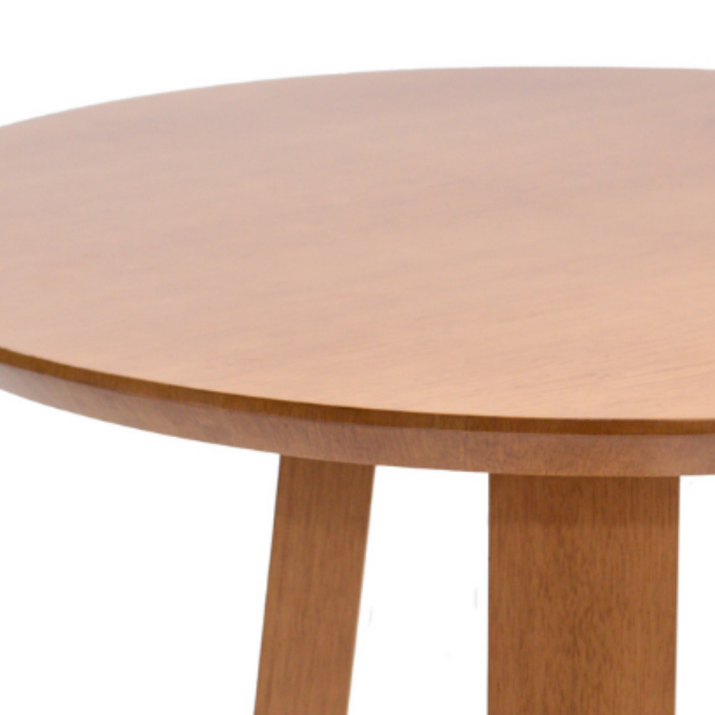 Mesa de Jantar Redonda Rachel Base X Amêndoa e Tampo Amêndoa 110 cm,