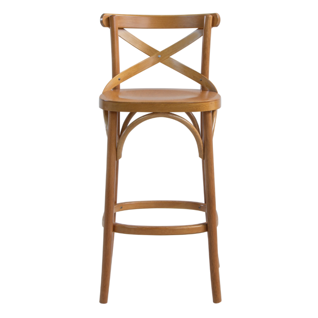 Banqueta X Boho Cor Amêndoa Baixa, vista de frente