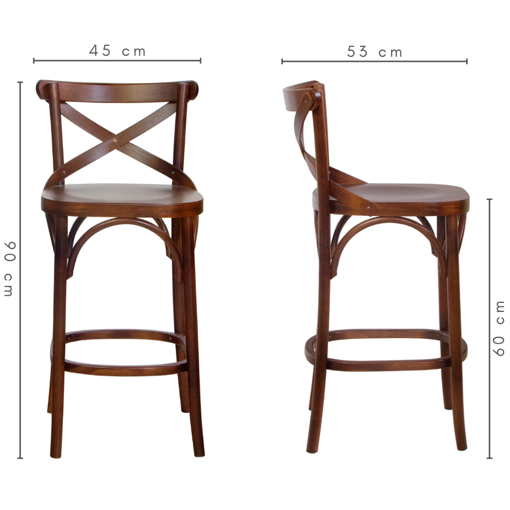 Banqueta X Boho Cor Castanho Baixa