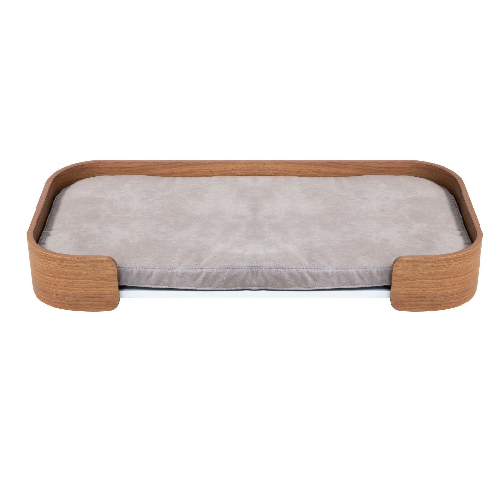 Cama Pet Médio porte cor Nogueira Orion Veludo Claro