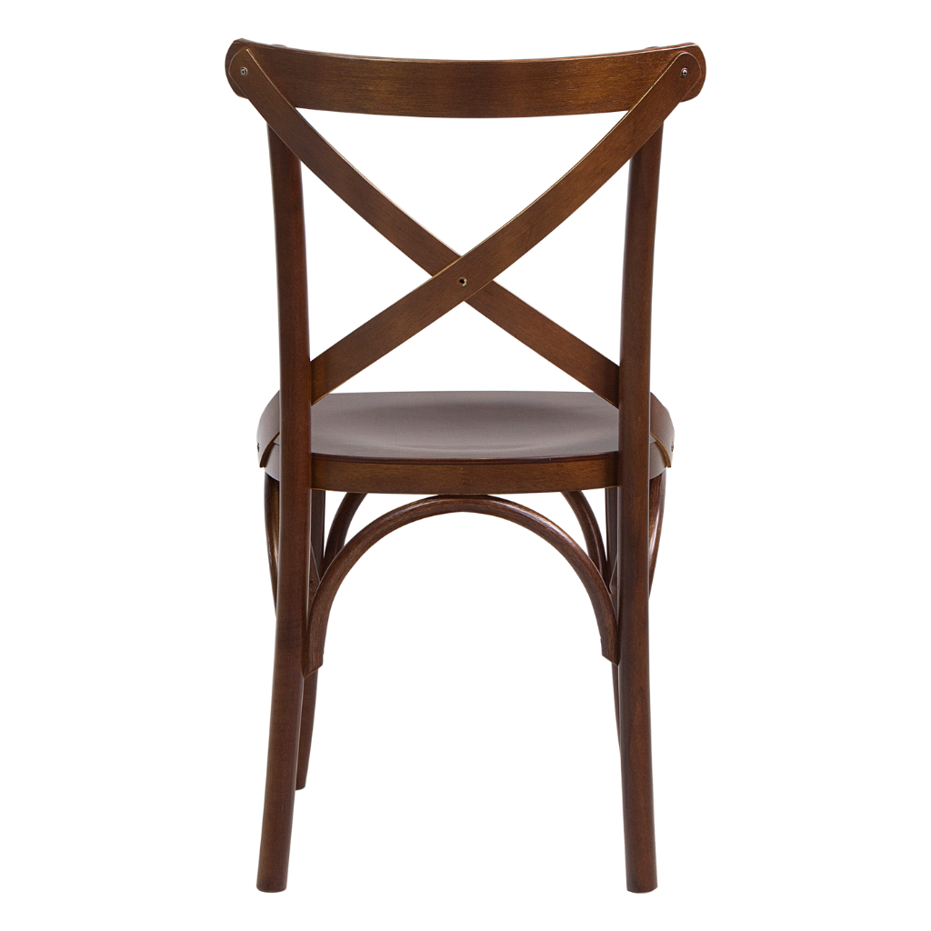 cadeira x boho cor castanho, visto de costas