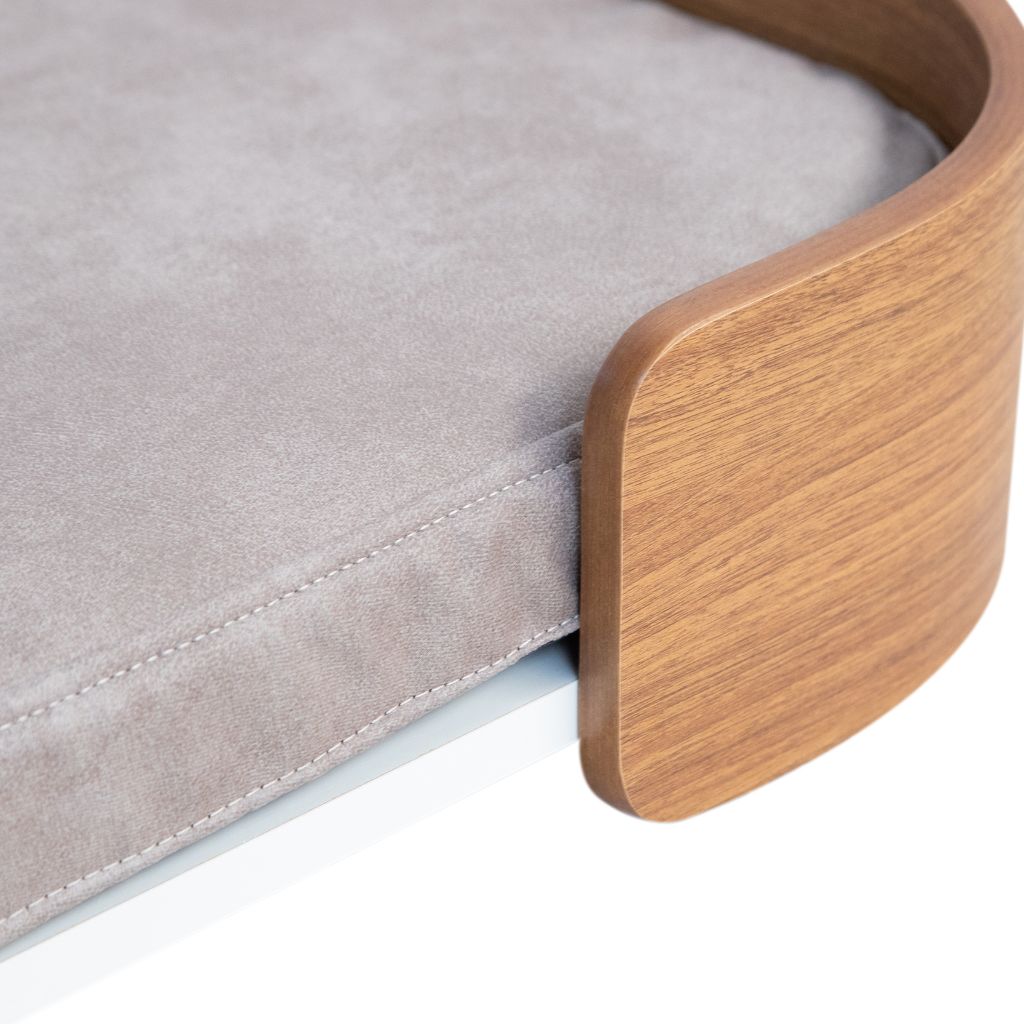 Cama Pet Médio porte cor Nogueira Orion Veludo Claro