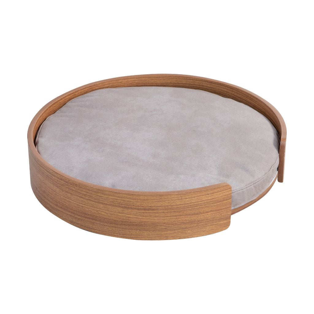Cama Pet Pequeno Porte cor Nogueira Apolo Veludo Claro
