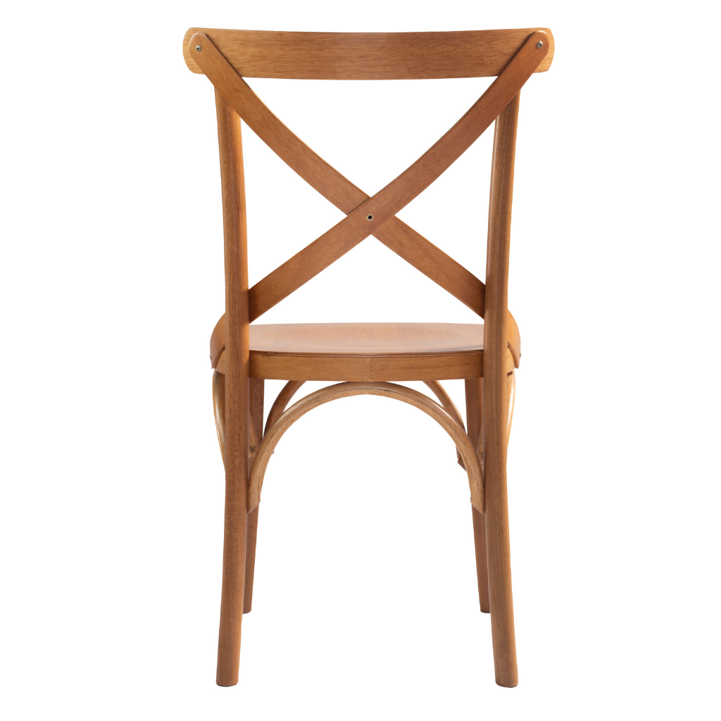 cadeira x boho cor amêndoa, visto de costas