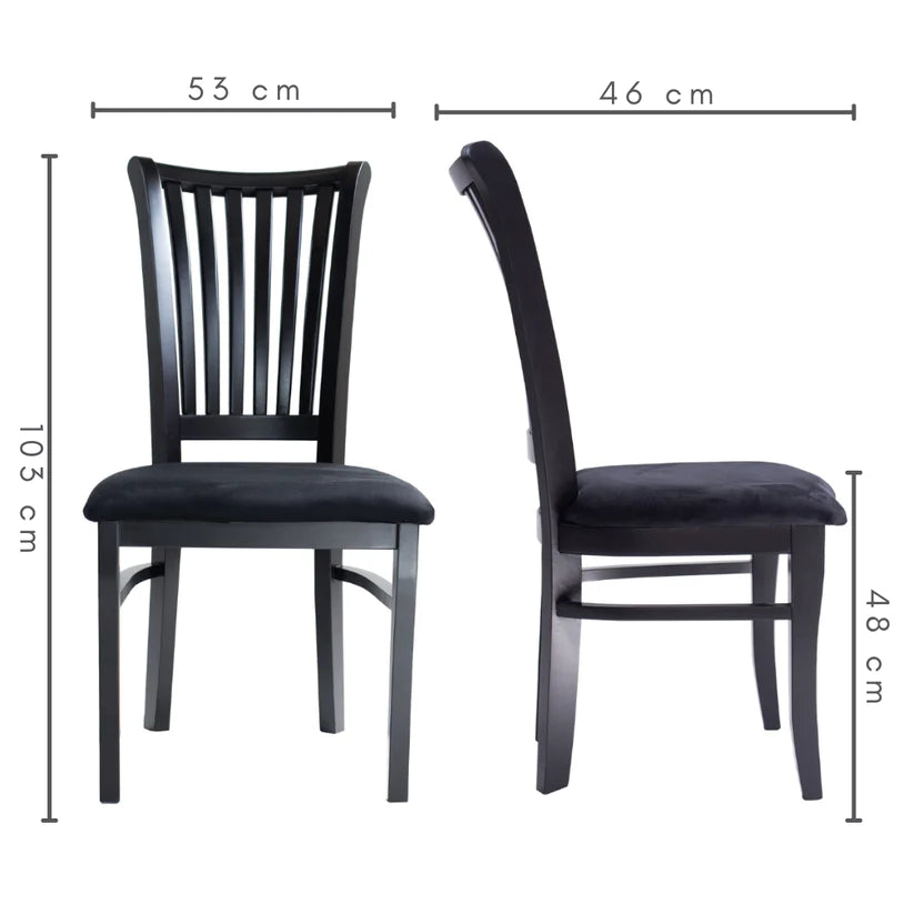 Cadeira Alita Preto Fosco e Tecido Veludo Preto